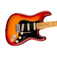 [PREORDER] Fender American Ultra Luxe Stratocaster Electric Guitar, Maple FB, Plasma Red Burst