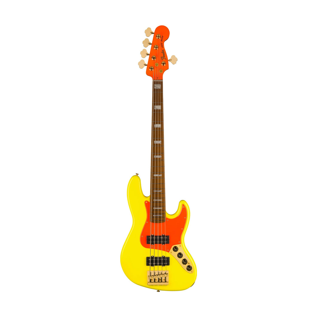 [PREORDER] Fender MonoNeon Jazz Bass V Guitar, Fluorescent Yellow