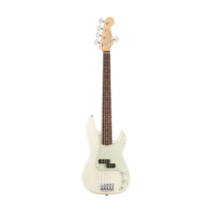Fender American Professional 5-String Precision Bass Guitar, Rosewood FB, Olympic White