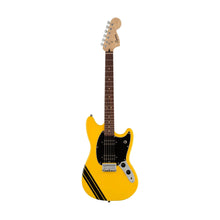 Squier FSR Bullet Competition HH Mustang Guitar w/ Black Stripes, Laurel FB, Graffiti Yellow