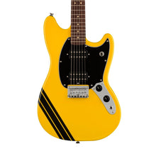 Squier FSR Bullet Competition HH Mustang Guitar w/ Black Stripes, Laurel FB, Graffiti Yellow