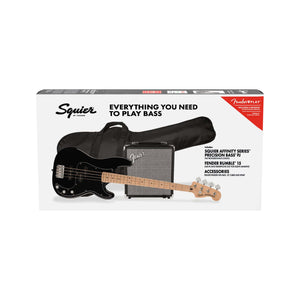 [PREORDER] Squier Affinity Series PJ Bass Guitar Pack, Maple FB, Black, 230V, EU