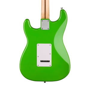[PREORDER] Squier FSR Sonic Stratocaster HSS Electric Guitar w/White Pickguard, Laurel FB, Lime Green