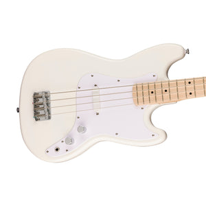 Squier Sonic Bronco Bass Guitar w/White Pickguard, Maple FB, Arctic White