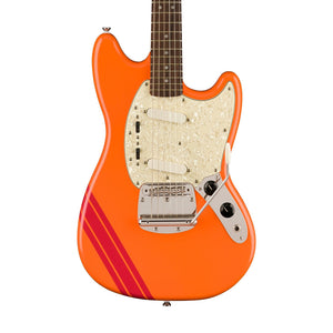 Squier FSR Classic Vibe 60s Competition Mustang Guitar w/ Dakota Red Stripes, Capri Orange