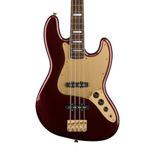 [PREORDER 2 WEEKS] Squier 40th Anniversary Gold Edition Jazz Bass Guitar, Ruby Red Metallic