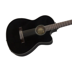Fender CN-140SCE Nylon Classical Guitar w/Case, Walnut FB, Black