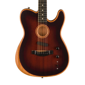 [PREORDER] Fender American Acoustasonic Telecaster All Mahogany Guitar w/Bag, Ebony FB, Bourbon Burst