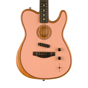 [PREORDER] Fender FSR American Acoustasonic Telecaster Guitar w/Bag, Ebony FB, Shell Pink