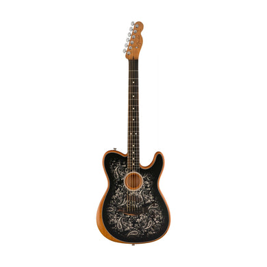 [PREORDER] Fender FSR American Acoustasonic Telecaster Guitar w/Bag, Ebony FB, Black Paisley