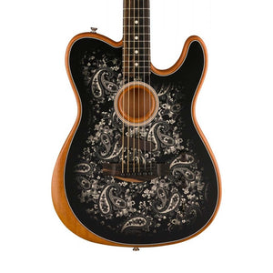 [PREORDER 2 WEEKS] Fender FSR American Acoustasonic Telecaster Guitar w/Bag, Ebony FB, Black Paisley