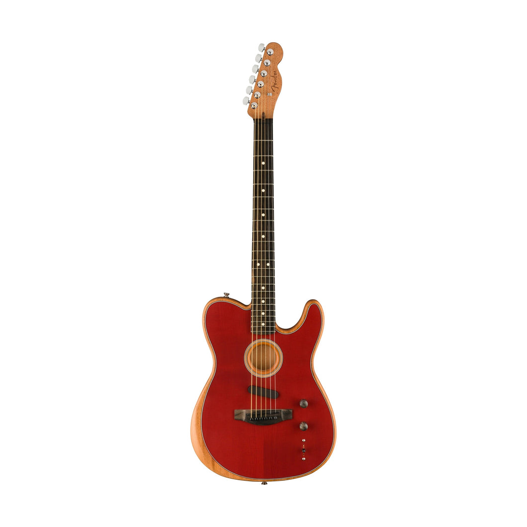 [PREORDER 2 WEEKS] Fender American Acoustasonic Telecaster Acoustic Electric Guitar w/Bag, Ebony FB, Crimson Red