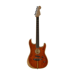 [PREORDER 2 WEEKS] Fender Ltd Ed American Acoustasonic Stratocaster Guitar w/Bag, Ebony FB, Cocobolo/White Limba
