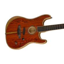 Fender Ltd Ed American Acoustasonic Stratocaster Guitar w/Bag, Ebony FB, Cocobolo/White Limba