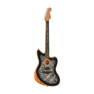 [PREORDER 2 WEEKS] Fender FSR American Acoustasonic Jazzmaster Acoustic Guitar w/bag, Ebony FB, Black Paisley