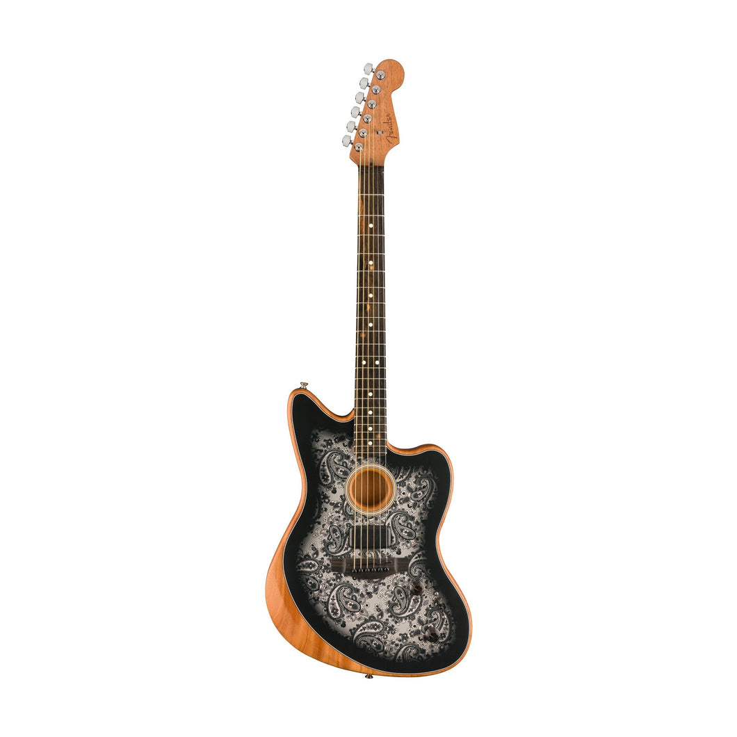 [PREORDER 2 WEEKS] Fender FSR American Acoustasonic Jazzmaster Acoustic Guitar w/bag, Ebony FB, Black Paisley