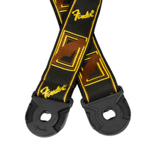 Fender Quickgrip Monogram Guitar Strap, Black/Yellow/Brown