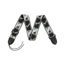 Fender 2 Inch Monogrammed Strap, Black/Light Grey/Dark Grey