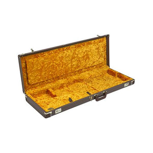 Fender Deluxe Strat/Tele Guitar Case, Brown w/ Gold Plush Interior