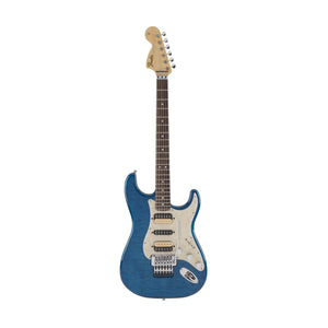 Fender Michiya Haruhata Stratocaster Electric Guitar, RW FB, Caribbean Blue Trans