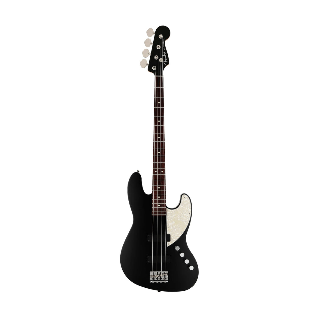 Fender Japan Elemental Jazz Bass HH Guitar, RW FB, Stone Black