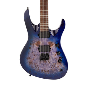 Jackson Pro Series Signature Chris Broderick Soloist HT6P Elec Guitar, Laurel FB, Transparent Blue