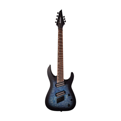 [PREORDER] Jackson X Series Soloist SLATX7 QM Multi-Scale Electric Guitar, Trans Blue Burst