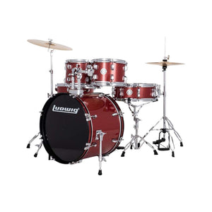 [PREORDER] Ludwig LC19514 Accent Drive 5-Piece Drums Set w/Hardware+Throne+Cymbal, Red Sparkle (22x16 BD / 16x16 FT / 12x9 TT / 10x8 TT / 14x6.5 SD)