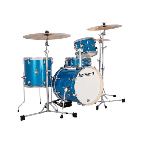 [PREORDER] Ludwig LC2792 Breakbeats By Questlove 4-Piece Drum Kit w/ Bag, Blue Sparkle (16x14 BD / 13x13 FT / 10x7 TT / 14x5 SD + Velvet Bag Set)