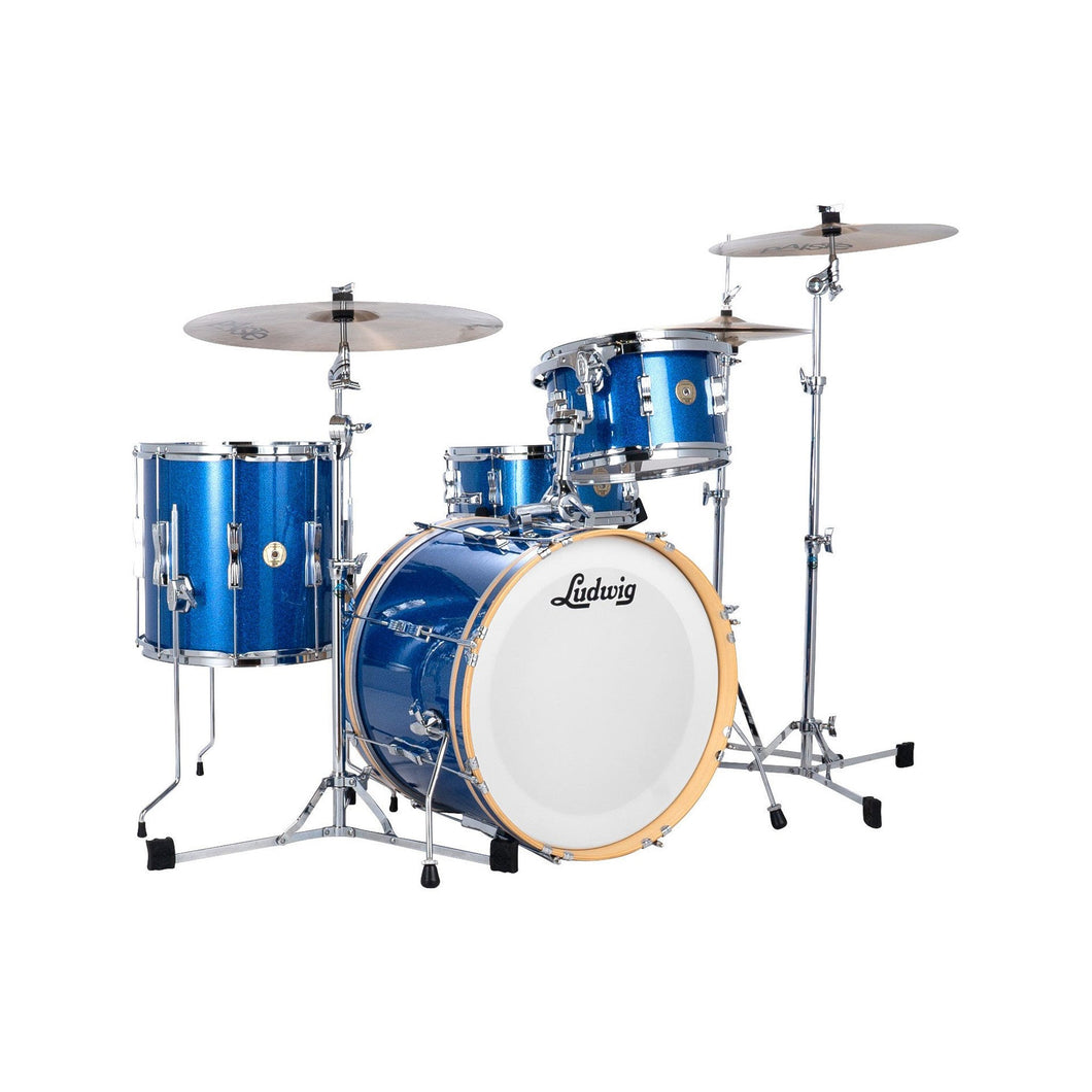 [PREORDER] 	Ludwig LCLUB22BL Continental Club 4-Piece Drum Kit(22B+16F+13T+14S), Blue Sparkle