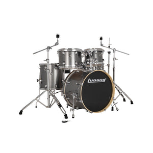 Ludwig LE522028 Evolution 5-Piece Drum Kit w/Hardware & Throne, Platinum (22x18 BD / 16x16 FT / 12x9 TT / 10x8 TT / 14x5 SD)