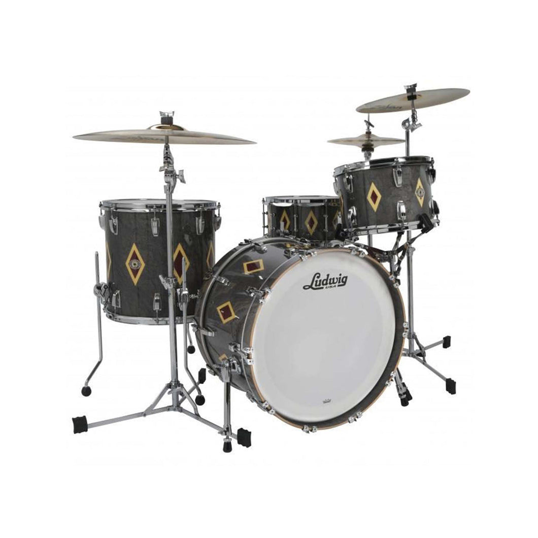 [PREORDER] Ludwig LLC54233LXCX2 Legacy Mahogany 110th Anni. FAB Kit(22B/16F/13T), Flash Diamond Inlay Charcoal