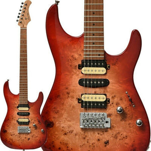 Bacchus IMPERIAL24-BP-RSM/M Universe Series Roasted Maple Electric Guitar, Red Burst