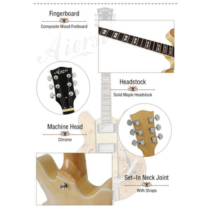 Aiersi Semi Hollow Electric Jazz Guitar – AJ336